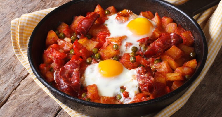 Receta de Huevos a la flamenca tipica de Andalucia