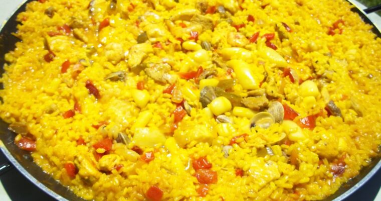 Receta de Paella andaluza tipica de Andalucia